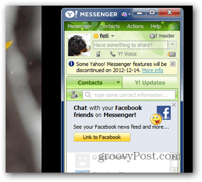 Yahoo! Messengeri väljalülitamine Windows Live'i koostalitlusvõime, avalik vestlus ja palju muud
