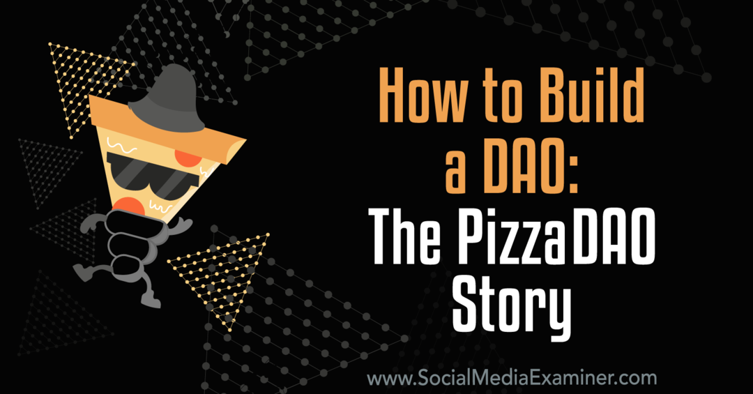 kuidas luua ado: pizzadao lugude-sotsiaalmeedia eksamineerija