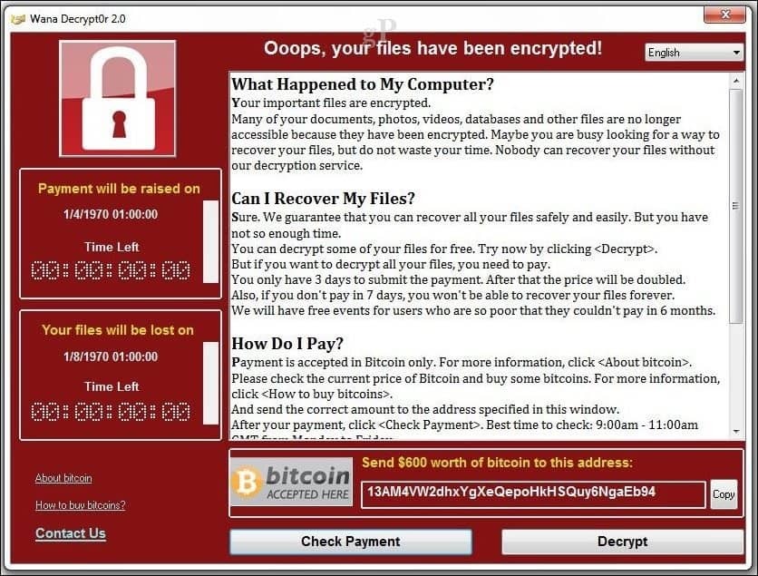 Microsoft avaldas Wanacrypt Ransomware turvavarustuse hädaolukorra värskenduse