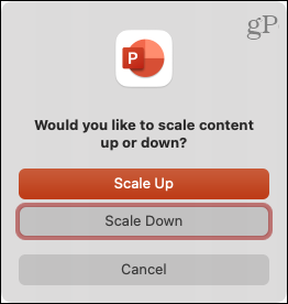Valige Scale Up või Scale Down