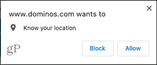 Chrome'i veebisaidid, mis taotlevad asukohta