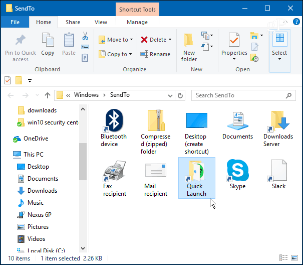 Lisage Windows 10 kontekstimenüüsse Kiirkäivitusriba