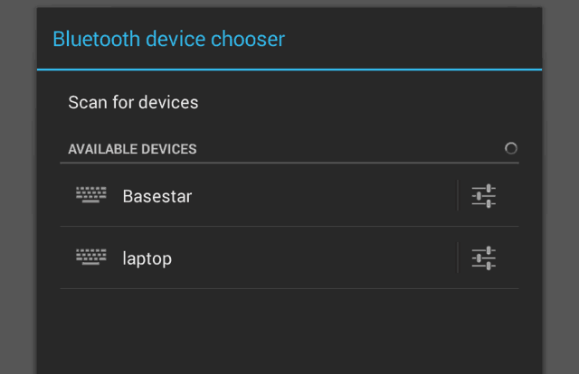 Androidi Bluetooth-seadme valija