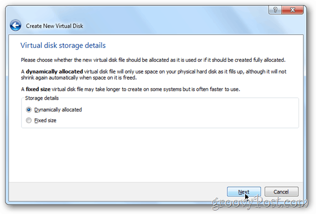 VirtualBox dünaamiline või fikseeritud? Windows 8