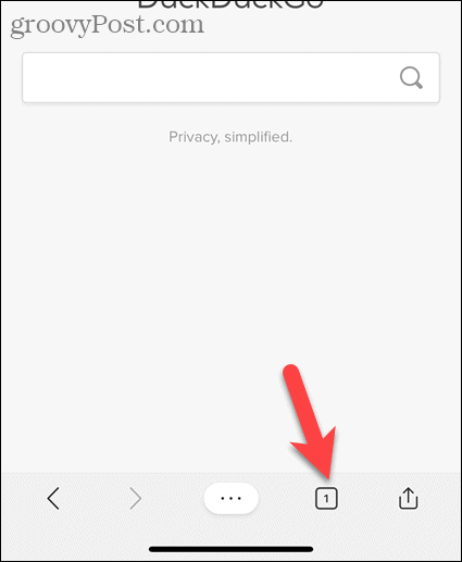 Koputage vahekaardiikooni rakenduses Edge iOS-i jaoks