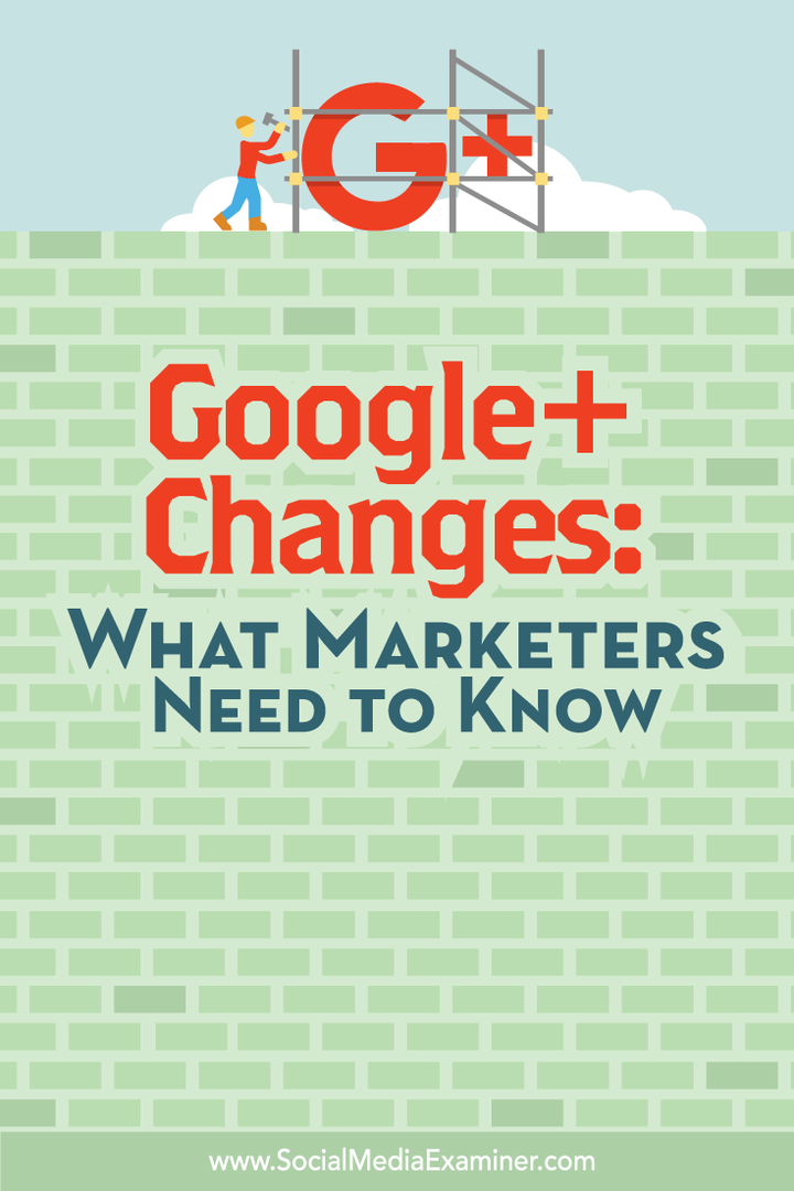 Google+ muudatused: mida turundajad peavad teadma: sotsiaalmeedia eksamineerija