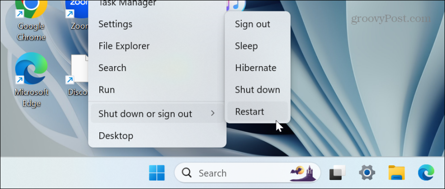 taaskäivitage Windows 11