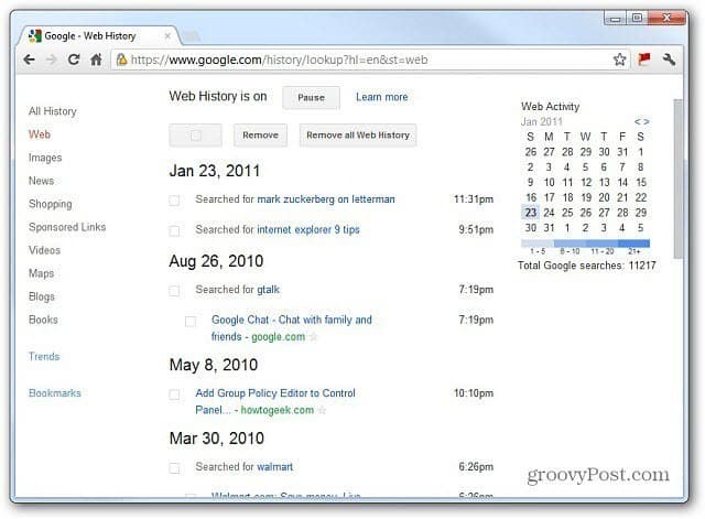 Google'i privaatsus: eemaldage oma Google'i veebiajalugu enne 1. märtsi