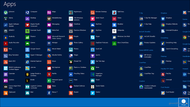 Kuidas vaadata ja hallata kõiki Windows 8 programme ja rakendusi