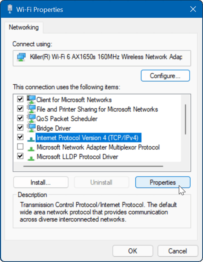 Wi-Fi omadused parandavad Windows 11-s aeglase Interneti-ühenduse