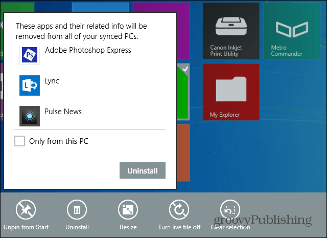 Windows 8.1 muudab mitme rakenduse korraga desinstallimise lihtsaks