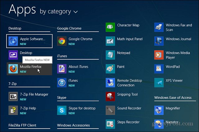 Kõik rakendused Windows 8.1