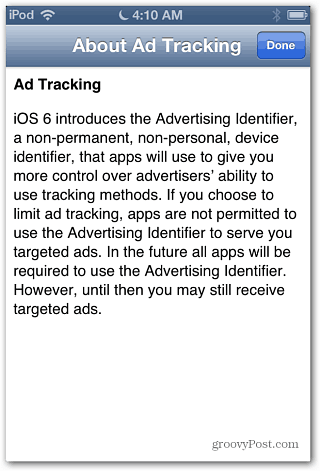 Teave reklaamide jälgimise kohta