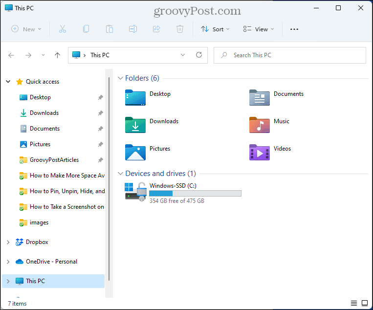 File Explorer avaneb kiirjuurdepääsu asemel Minu arvutisse