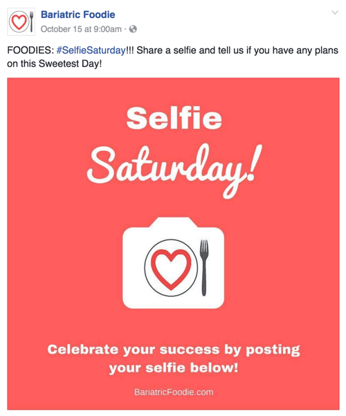selfie laupäeva sotsiaalse postituse näide
