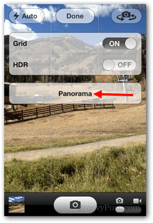 Tehke iPhone iOS Panoramic Photo - puudutage Panorama