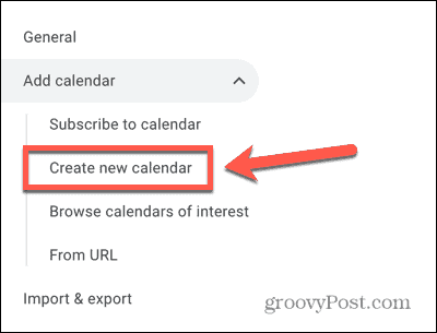 Google Calendar loo uue kalendrivaliku ekraanipilt