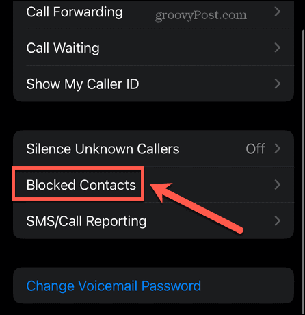 iphone blokeeritud kontaktid