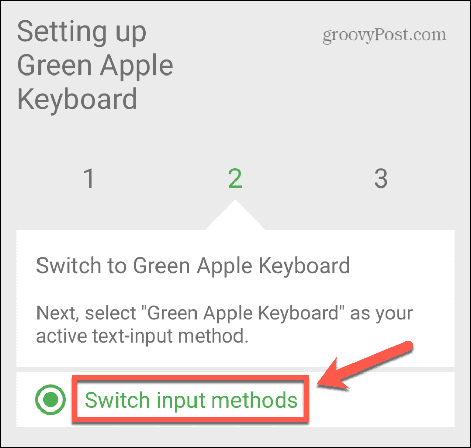 rohelise õuna klaviatuuri lüliti sisestusmeetodid