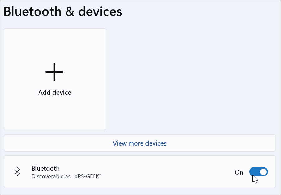 lülitage Bluetooth sisse Windows 11