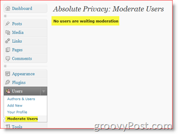 Absoluutne privaatsus - mõõdukad kasutajad - privaatse WordPressi ajaveebi pistikprogramm