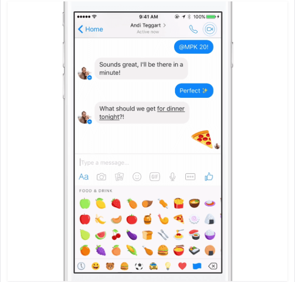 facebook messengeri emotikonide suurust