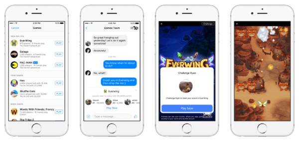 Facebook käivitas Messengeri ja Facebooki uudisvoos nii mobiilse kui ka veebi jaoks uue HTML5 platvormidevahelise mängukogemuse Instant Games.