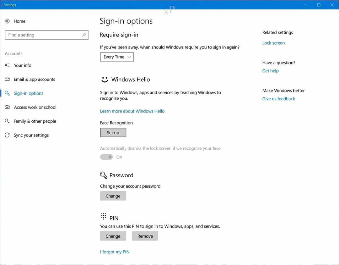 Kuidas seadistada Windows Hello näotuvastust Windows 10 sisse logimiseks