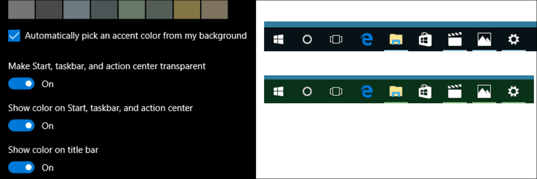 Uuendage Windows 10 värve isikupärastamise seadetes