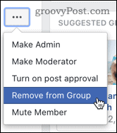 Facebook eemaldab grupi liikme