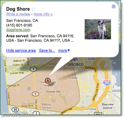 joonistage oma ettevõtte jaoks välja google maps teeninduspiirkond