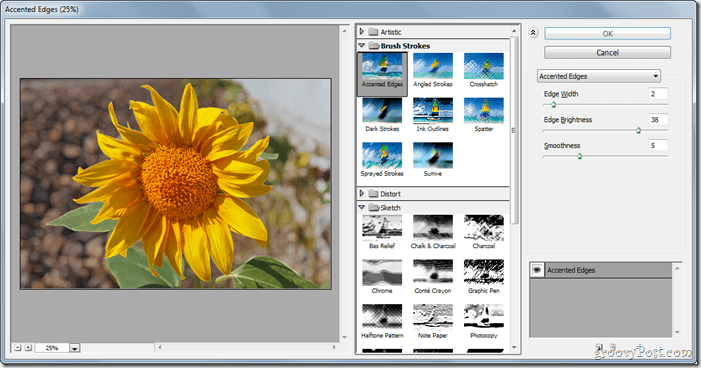 GroovyPost õpetab Photoshopit: filtrite, sealhulgas vedeldamise, põhitõed