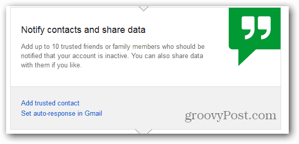 Google'i passiivse kontohalduri kontaktid
