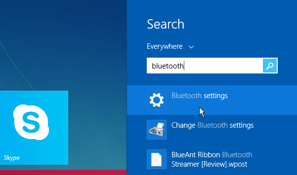 Bluetoothi ​​otsing Windows