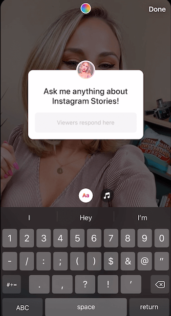 lisage Instagrami loole küsimuste kleebis
