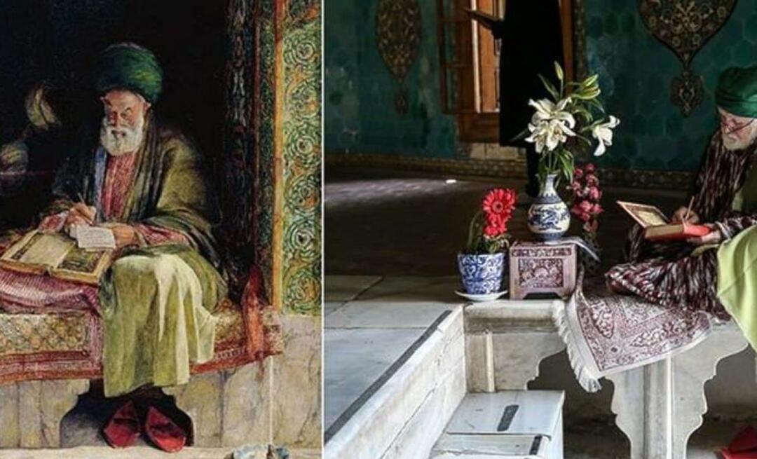 Neslihan Sağır Çetin pildistas maali, mille Briti maalikunstnik joonistas 153 aastat tagasi Yeşil Türbes.