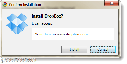 dropboxi laiendus peab juurde pääsema dropbox.com