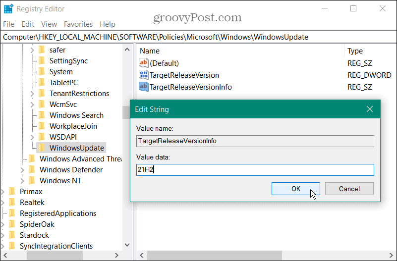 blokeerige Windows 11 versiooniuuendus