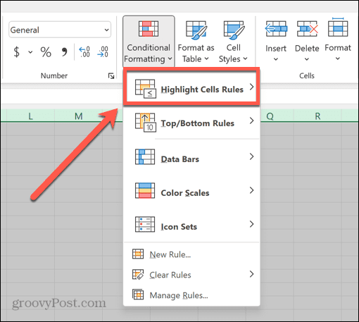 Exceli esiletõstmise lahtrite reeglid