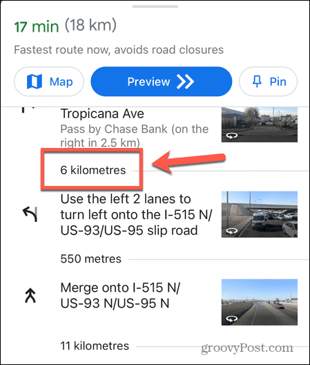 google maps vahemaad km