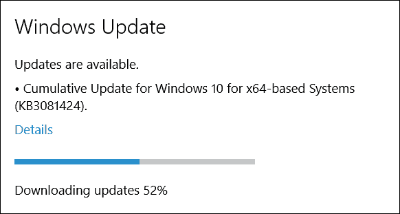 Microsoft vabastab Windows 10 kumulatiivse värskenduse (KB3081424)