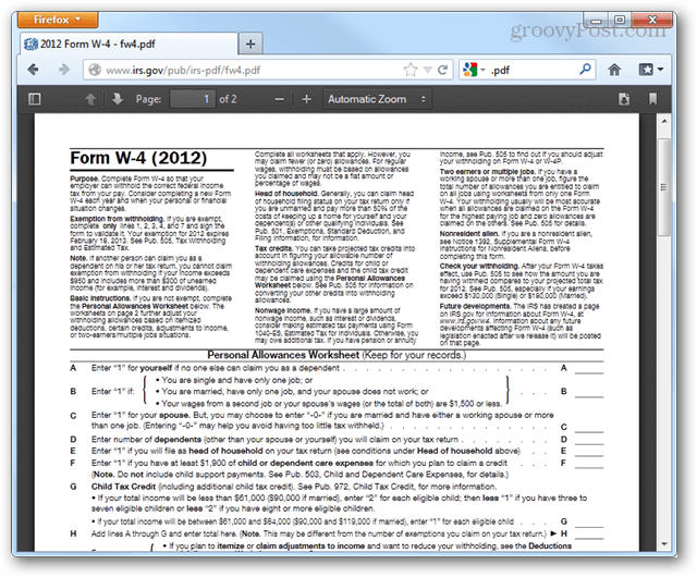 Luba sisseehitatud PDF-i vaatur Firefox 15-s