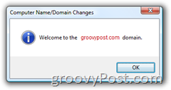 Windows Vista Liituge Active Directory AD-domeeni tervituskuvaga