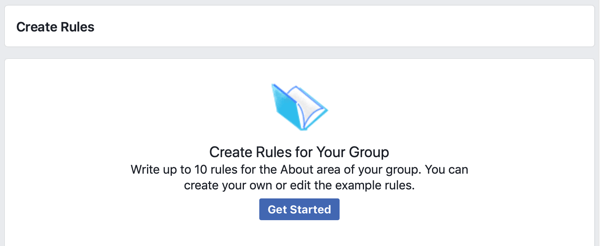 Kuidas oma Facebooki grupi kogukonda paremaks muuta, Facebooki võimalus oma grupi reeglite loomiseks alustada