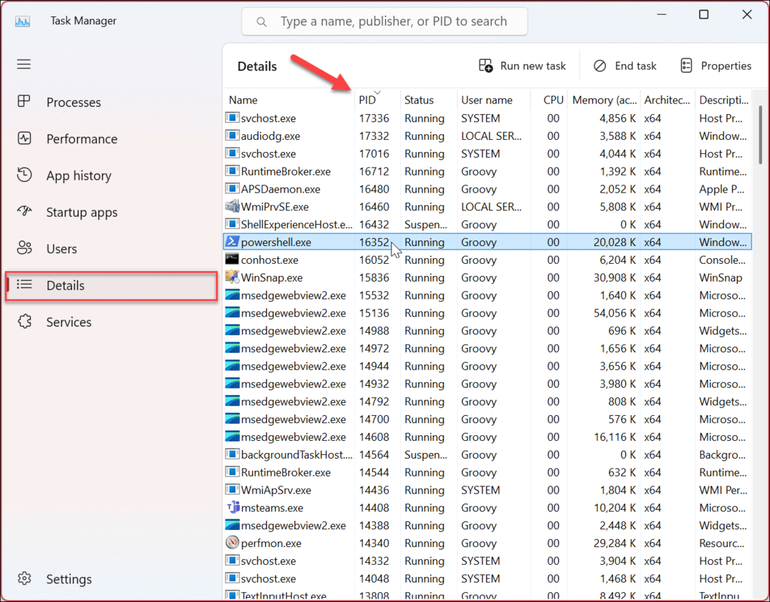 Kuidas leida Windows 11 rakenduste jaoks protsessi ID