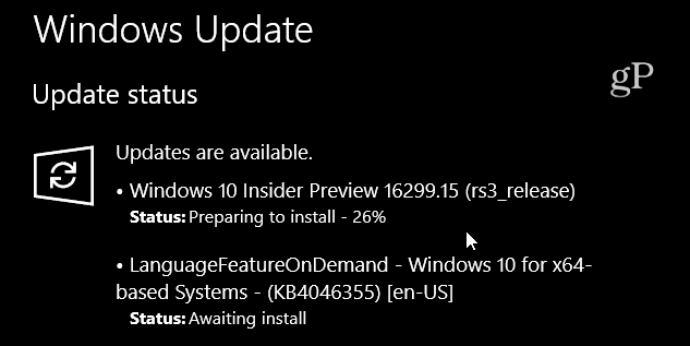 Windows 10 Build 16299-15 kumulatiivne värskendus