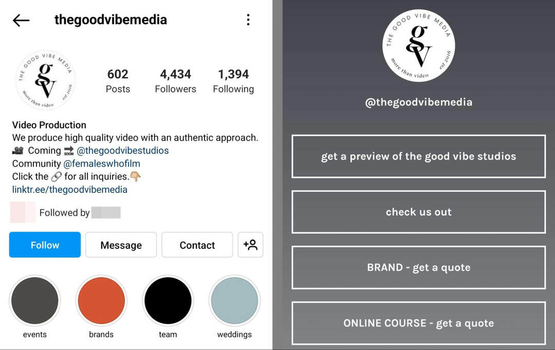 instagram-bio-thegoodvibemedia-meedia-meelelahutus-ettevõtte-näide