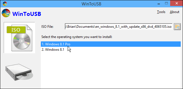 Käivitage Windowsi kaasaskantav versioon USB-draivist