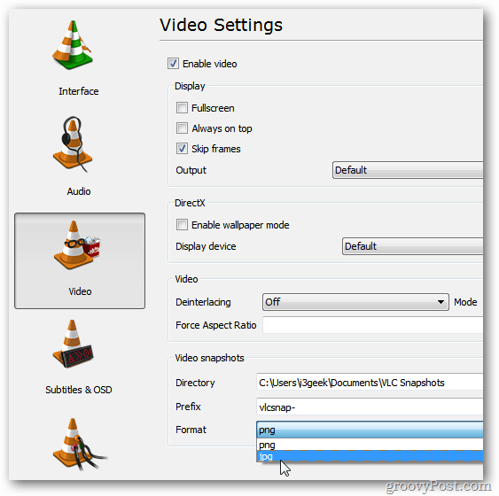 VLC eelseadete seaded