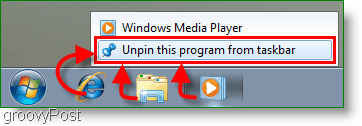 Windows 7 Vabastage programm tegumiriba ekraanipildilt